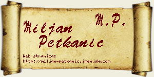 Miljan Petkanić vizit kartica